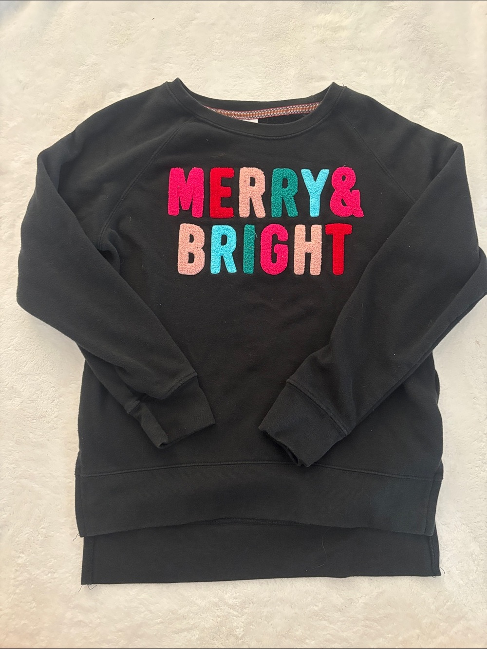 Merry & Bright Black Crewneck Sweatshirt